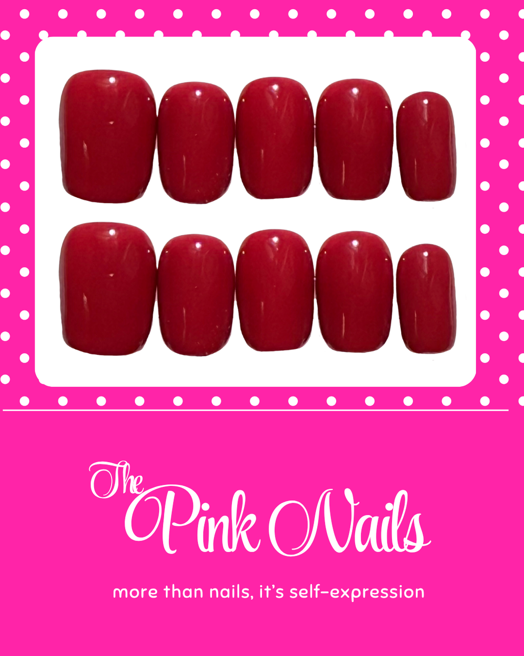 Scarlet ｜Handcrafted Press-On Nails | The Pink Nails