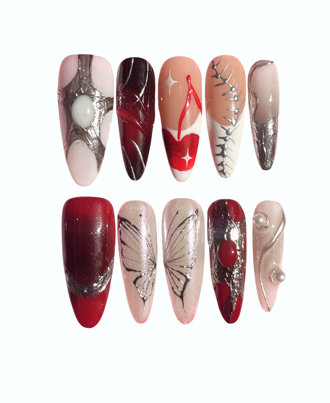 Cyber Love ｜ Handcrafted Press-On Nails | The Pink Nails
