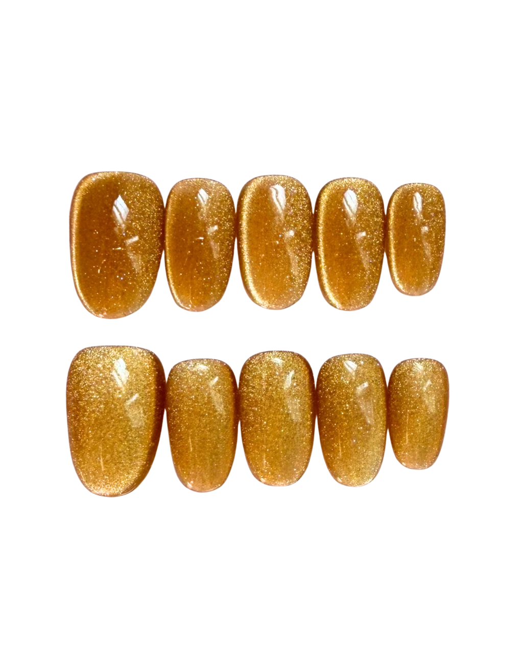 Sunshine Cat Eye Manicure｜Handcrafted Press-On Nails | The Pink Nails