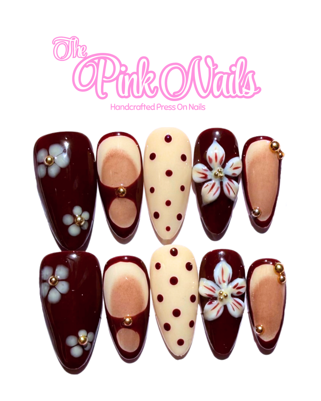 Mocha Dreams ｜ Handcrafted Press-On Nails | The Pink Nails