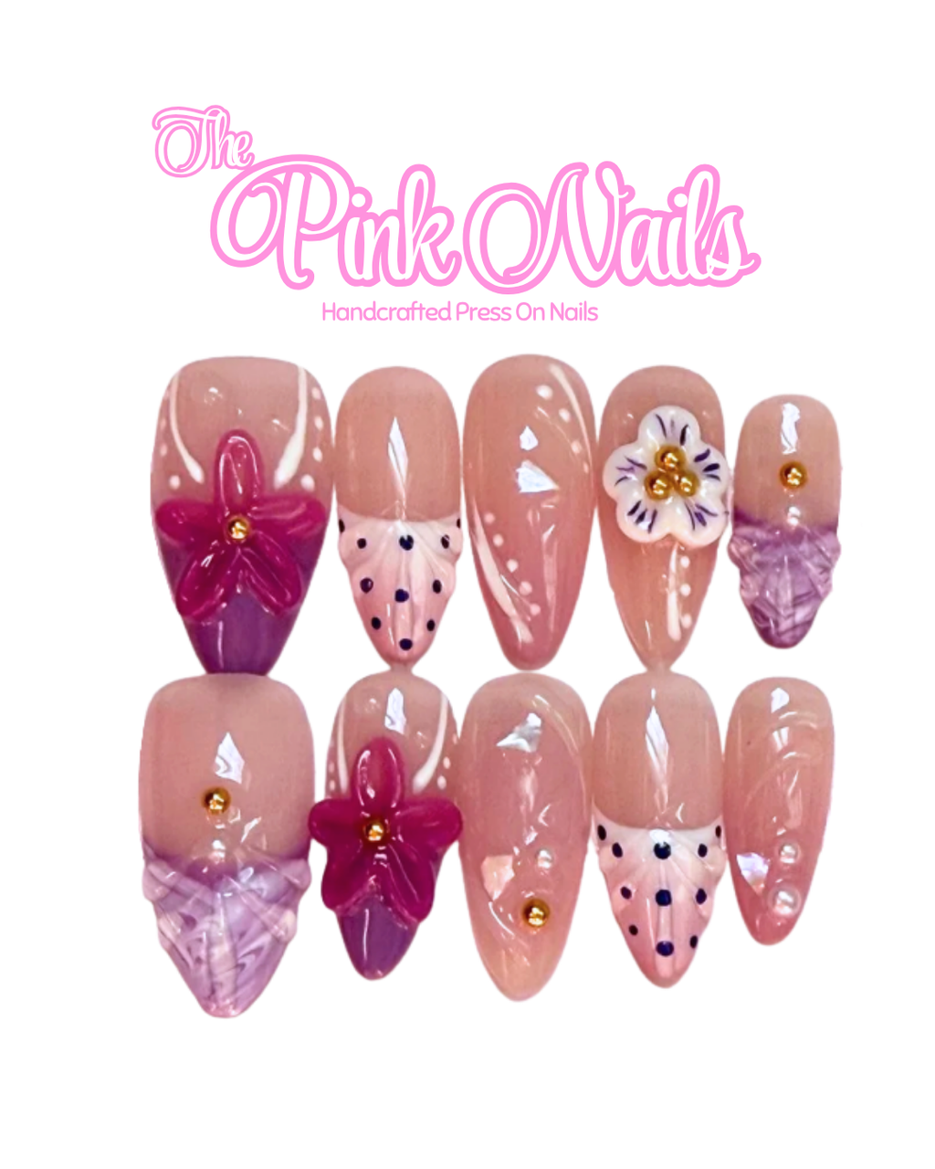 Passion Fruit Pretty｜Handcrafted Press-On Nails | The Pink Nails