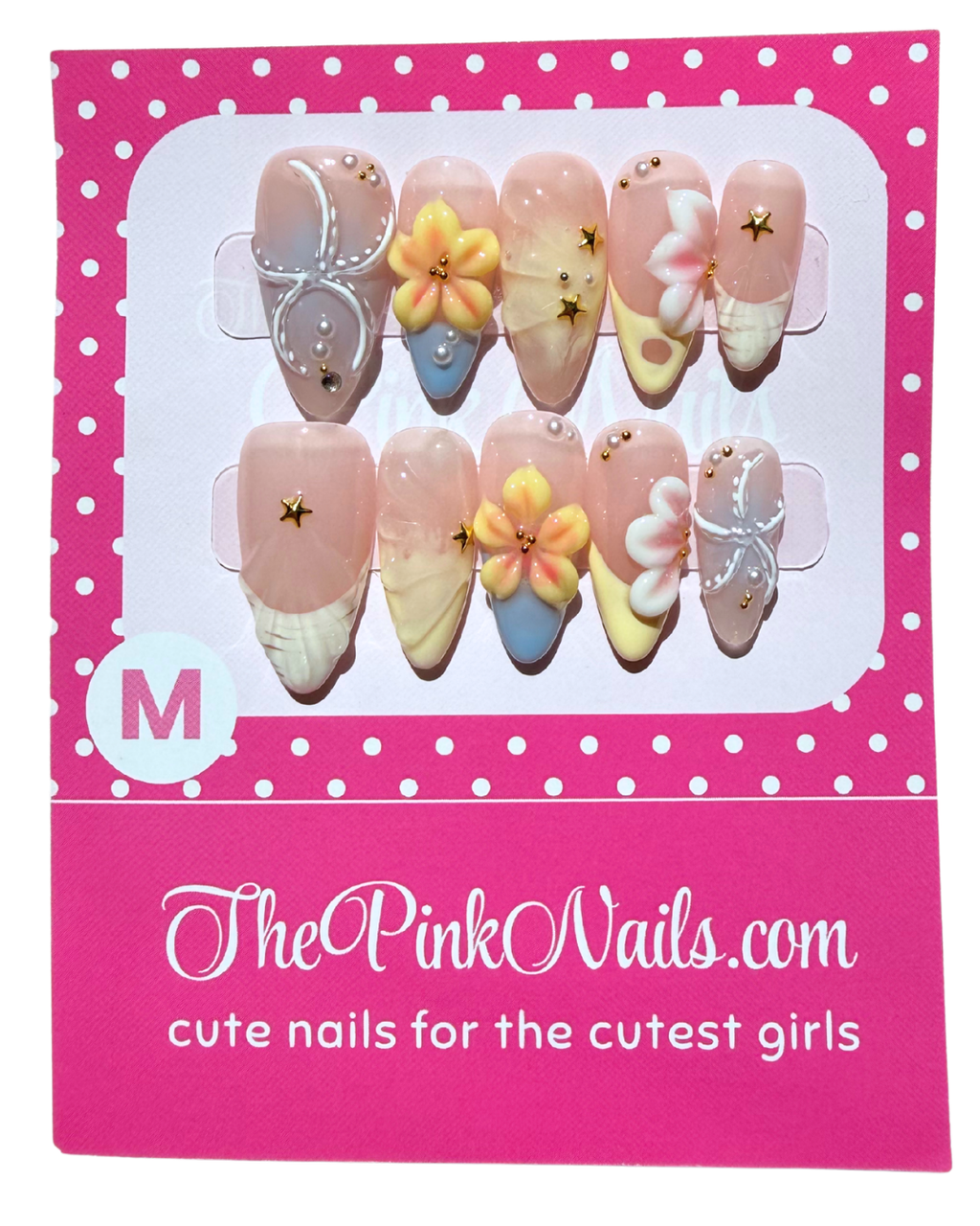 Beach Day｜Handcrafted Press-On Nails | The Pink Nails