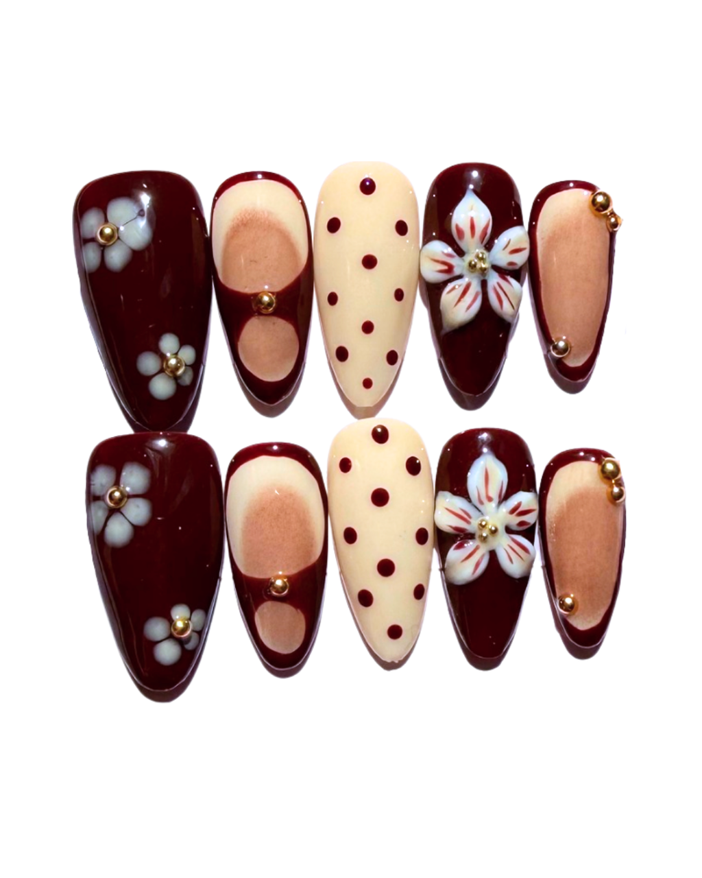 Mocha Dreams ｜ Handcrafted Press-On Nails | The Pink Nails