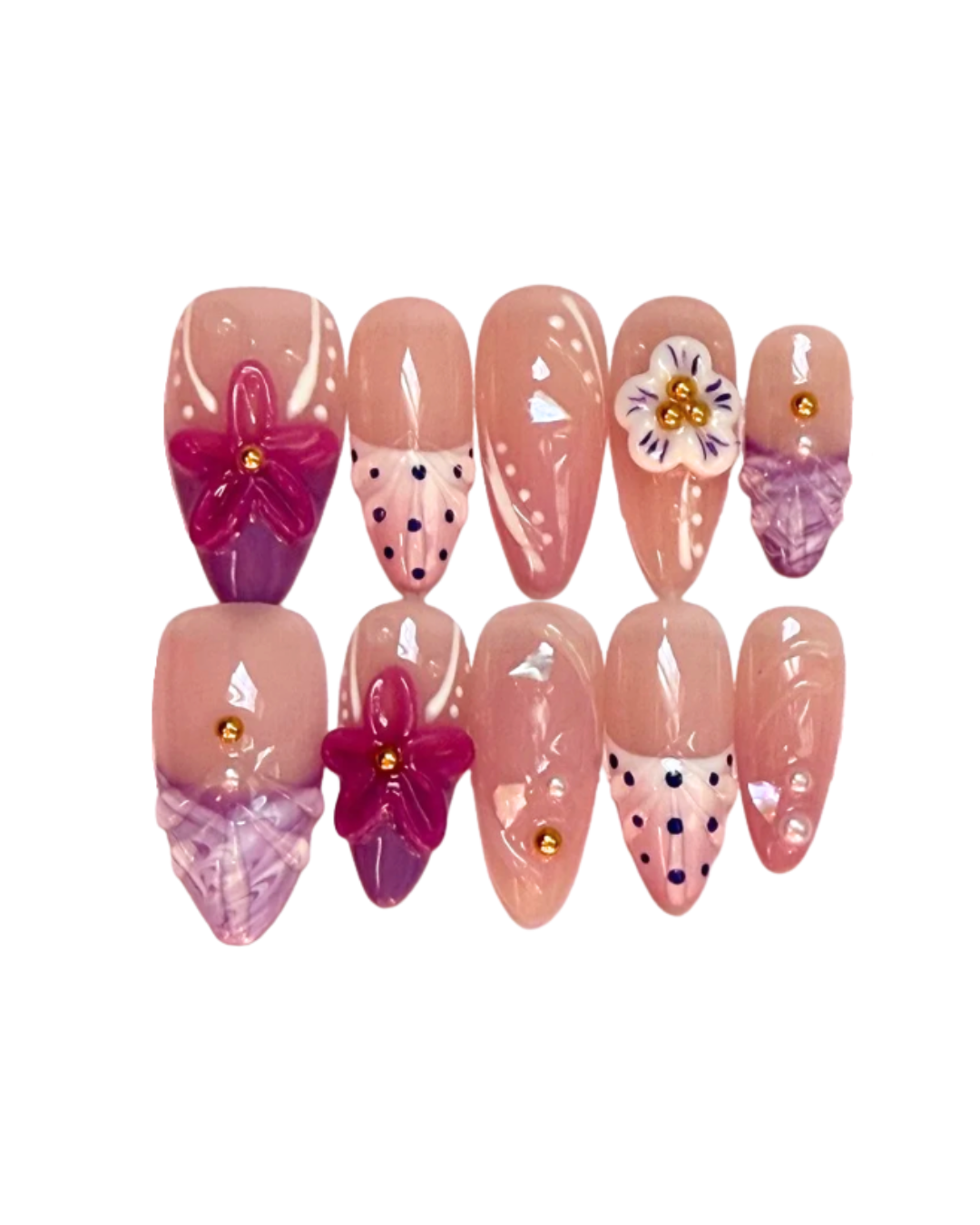 Passion Fruit Pretty｜Handcrafted Press-On Nails | The Pink Nails