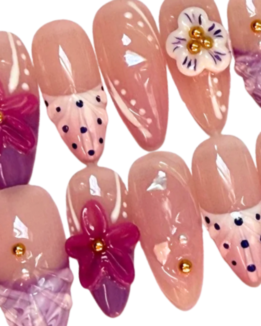 Passion Fruit Pretty｜Handcrafted Press-On Nails | The Pink Nails