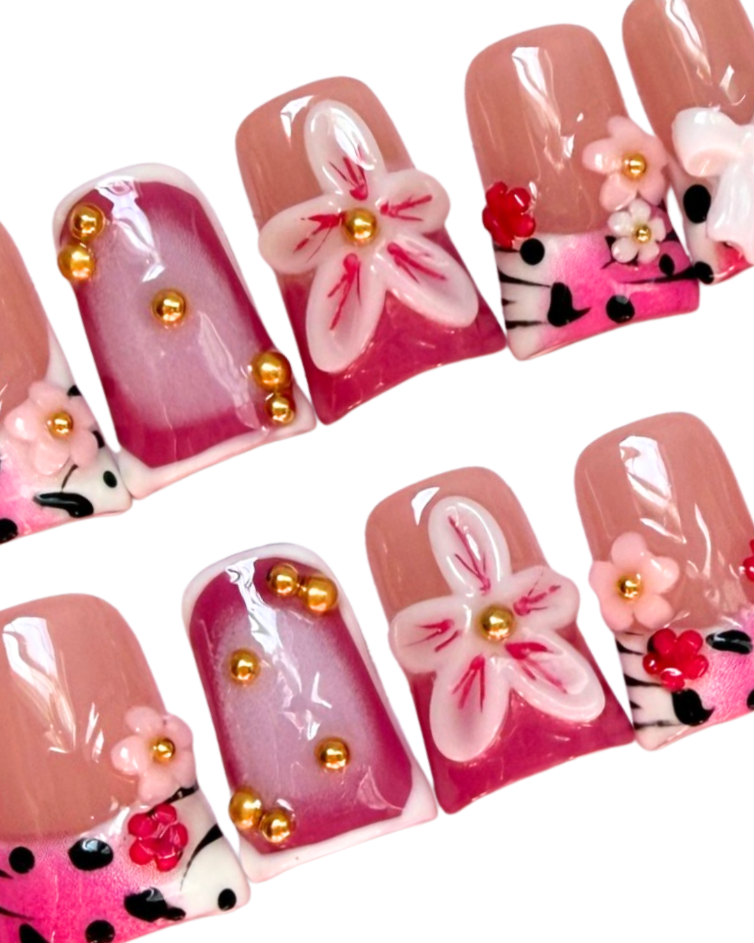 Hot Kitty｜Handcrafted Press-On Nails | The Pink Nails