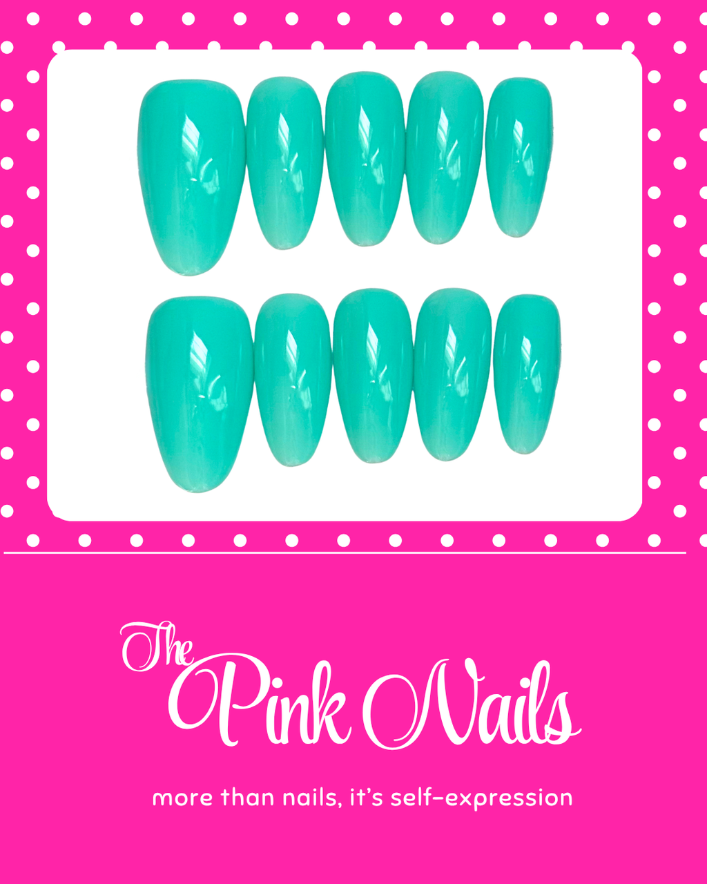 Turquoise ｜Handcrafted Press-On Nails | The Pink Nails