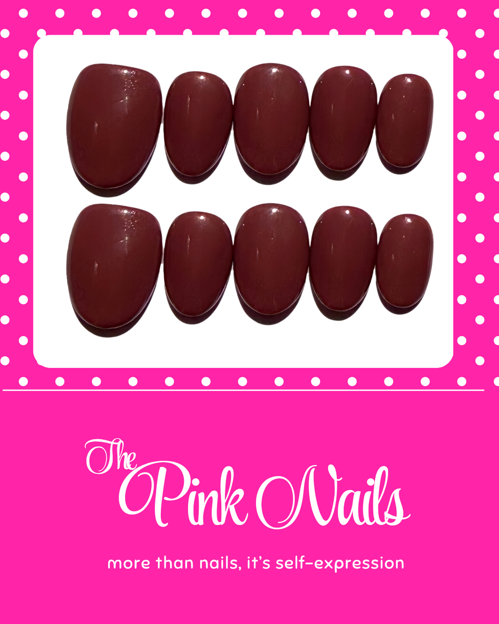 Dark Cherry｜Handcrafted Press-On Nails | The Pink Nails