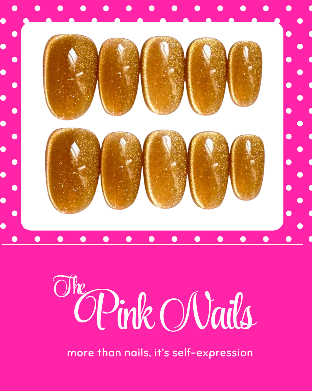 Sunshine Cat Eye Manicure｜Handcrafted Press-On Nails | The Pink Nails