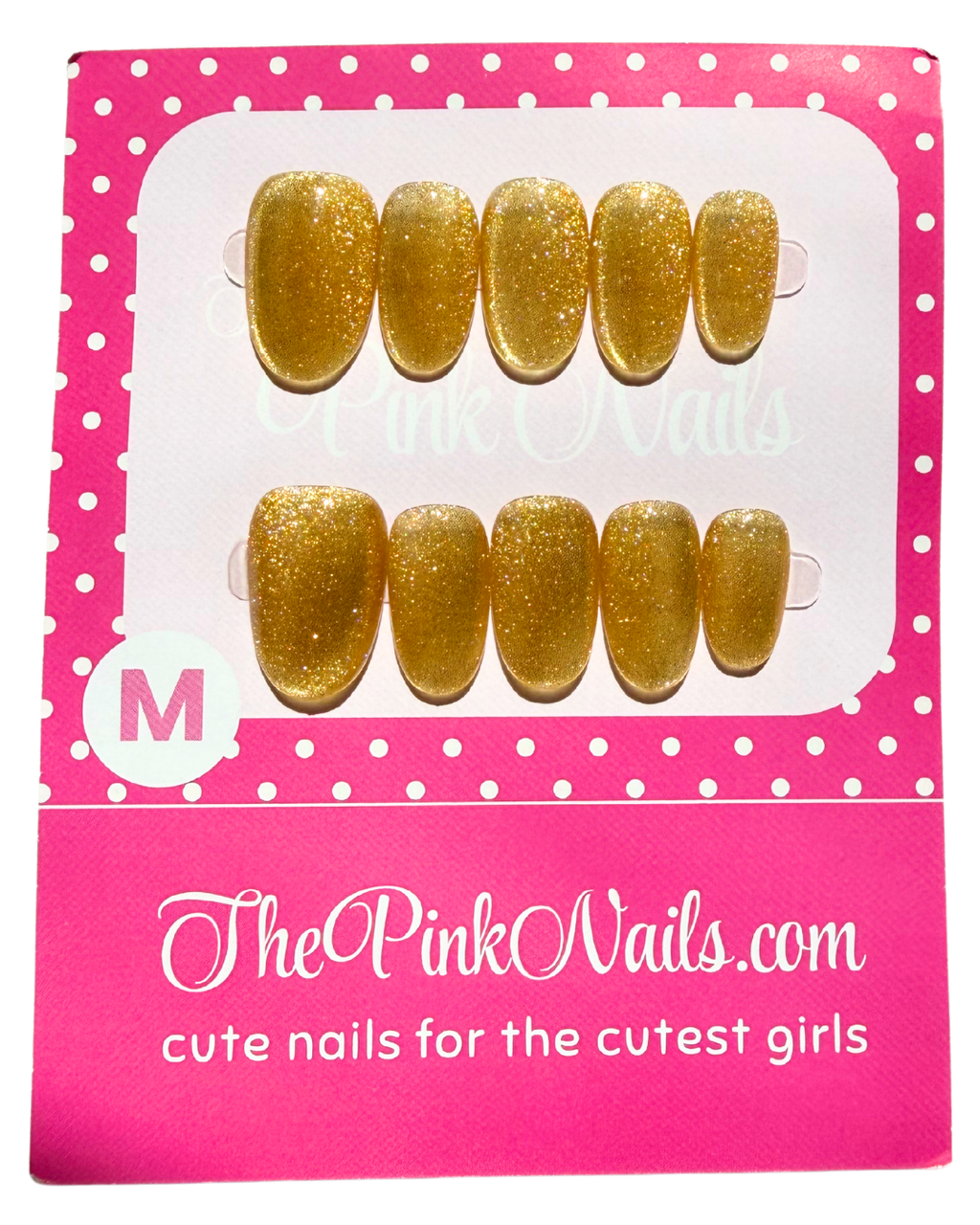 Sunshine Cat Eye Manicure｜Handcrafted Press-On Nails | The Pink Nails