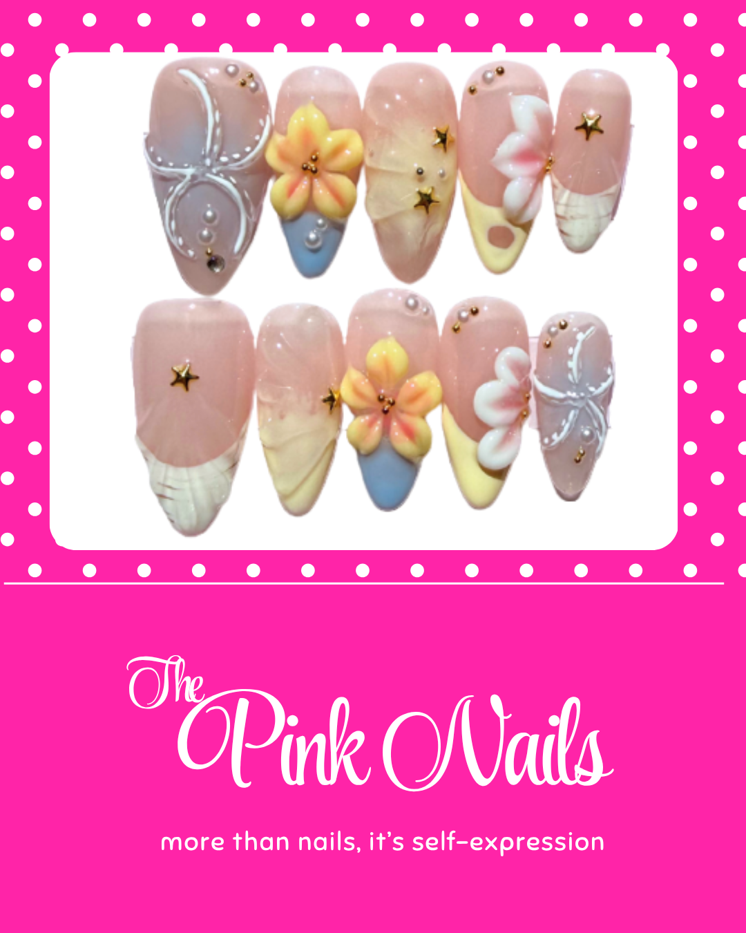 Beach Day｜Handcrafted Press-On Nails | The Pink Nails