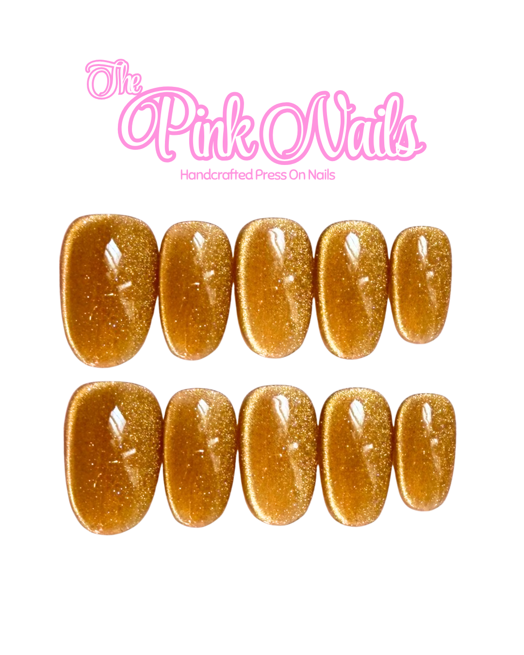 Sunshine Cat Eye Manicure｜Handcrafted Press-On Nails | The Pink Nails