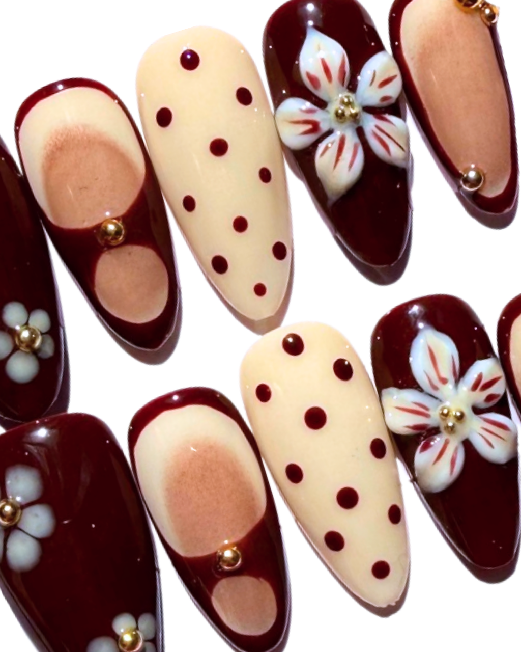 Mocha Dreams ｜ Handcrafted Press-On Nails | The Pink Nails