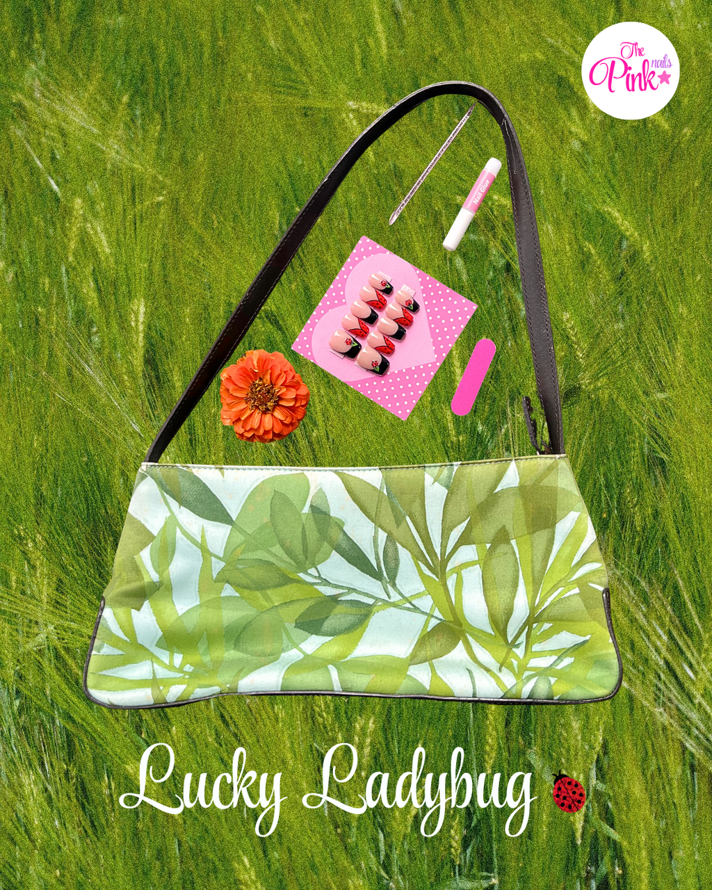 Ladybug Lover ｜ Handcrafted Press-On Nails | The Pink Nails
