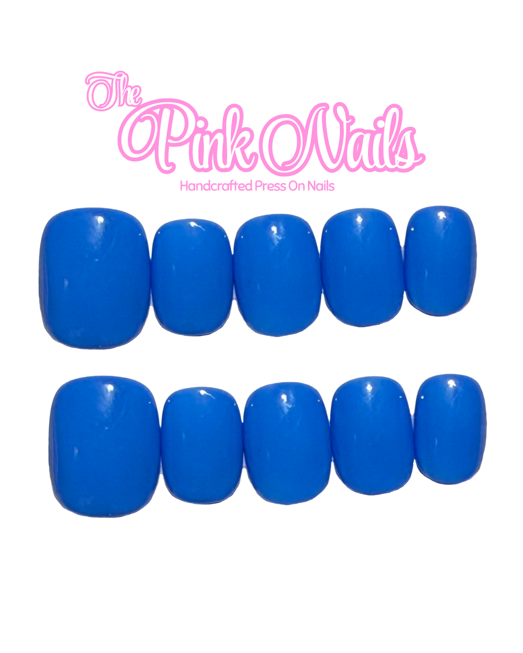 Ocean Blue ｜Handcrafted Press-On Nails | The Pink Nails